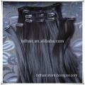 100% human remy hair Clip in hair extension ,black color